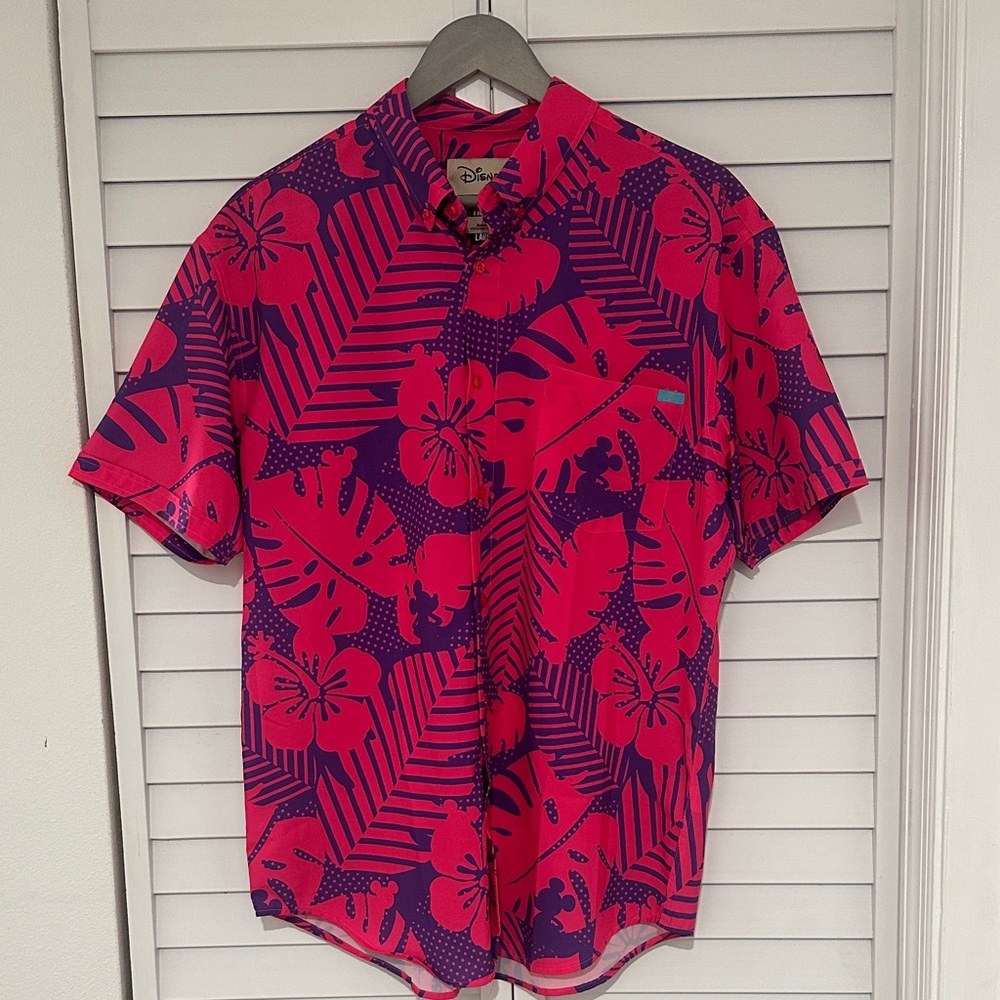 RSVLTS Pink and Purple Floral Mickey Mouse Disney Kunuflex size Large worn once